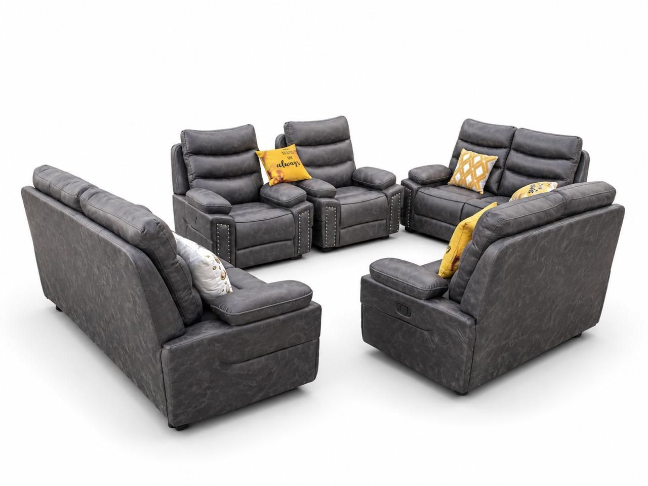 Grey Semi Recliner