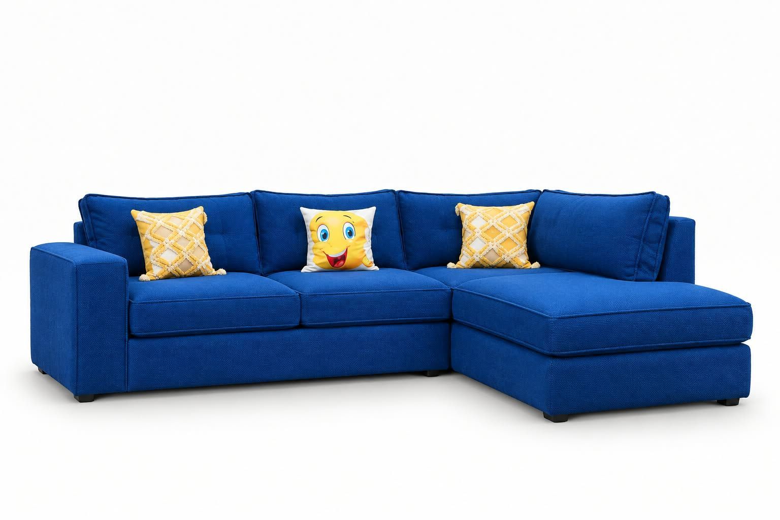 Blue L Shaped Sofa